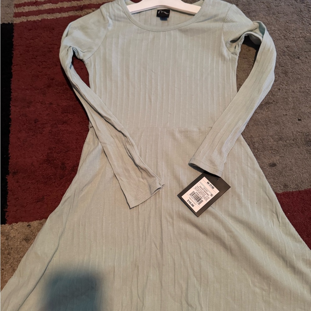 Art Class Mint Green Ribbed Kids Dress